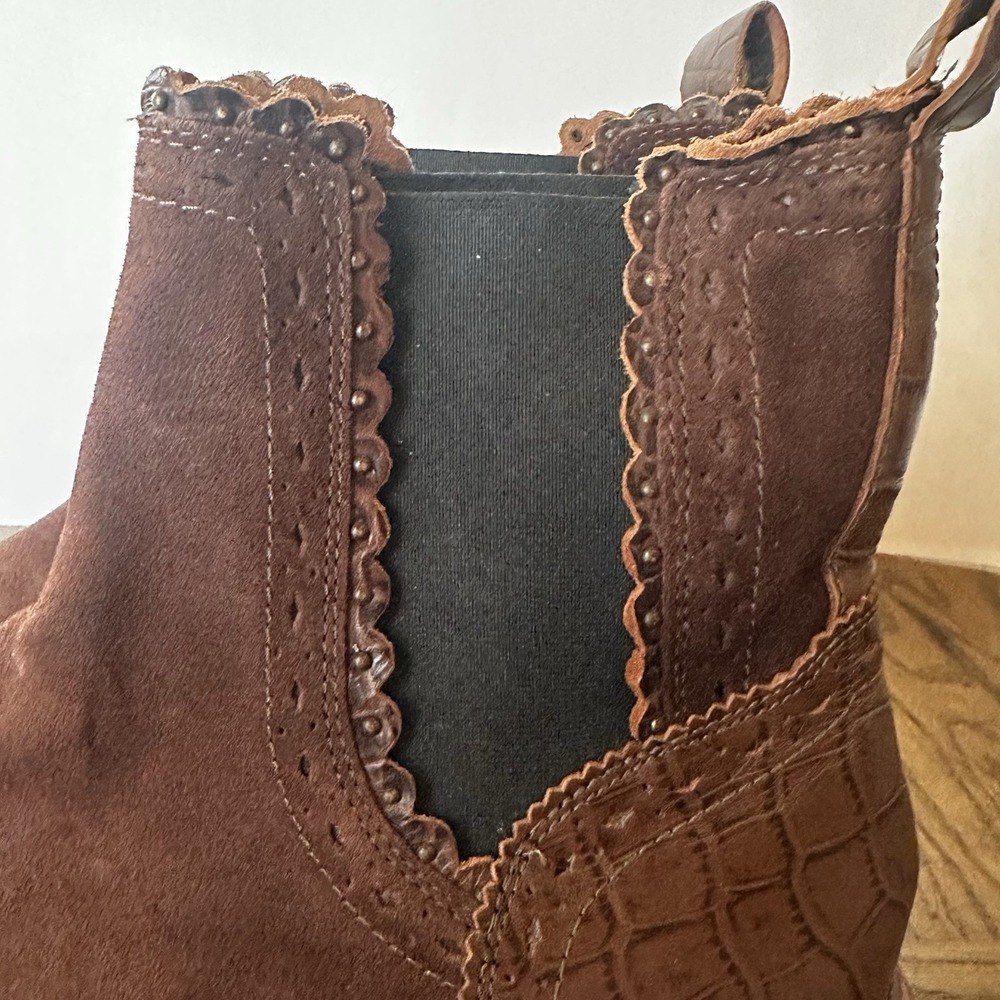 Free People‎ Atlas Chelsea Boots Brown Leather Upper Shoes Size EU 40 US 9.5 *R* - Picture 7 of 14
